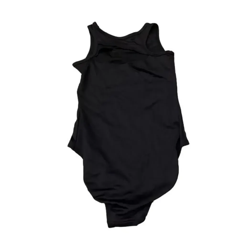 Pre-Owned Dance Leotard Justice Medium Child 10 Black Acro Ballet Jazz